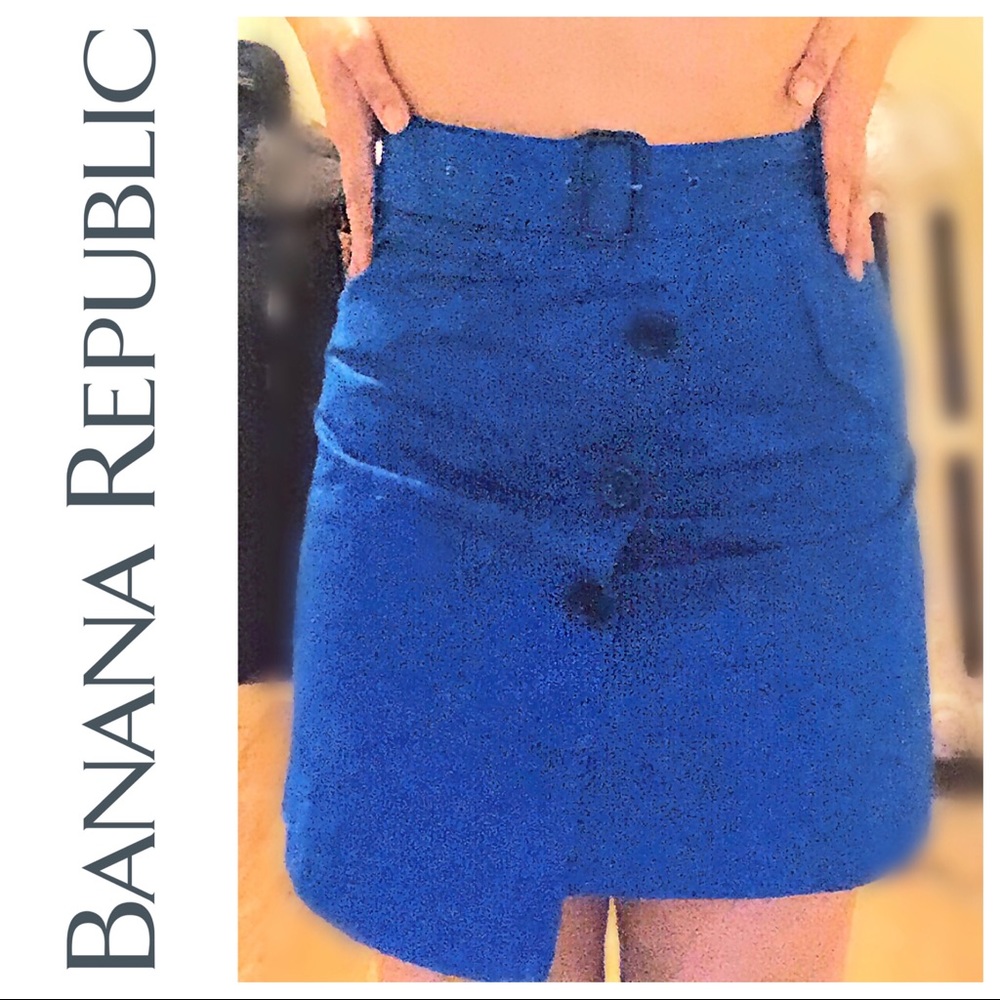 Royal Blue Belted Highwaisted Skirt